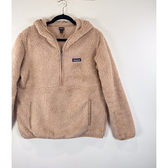 Patagonia Womens Jacket Brown Los Gatos Hooded 1/4 Zip Fleece High Pile Medium - Picture 6 of 12